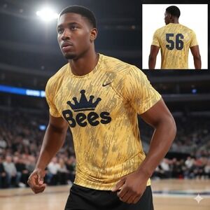 Nike Pro Combat Dri Fit Compression Shirt Mens XXL Yellow Bees 56 Athletic